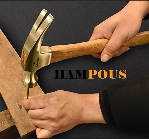 Hampous 16OZ Rip Claw Hammer With Strong Wooden Handle
