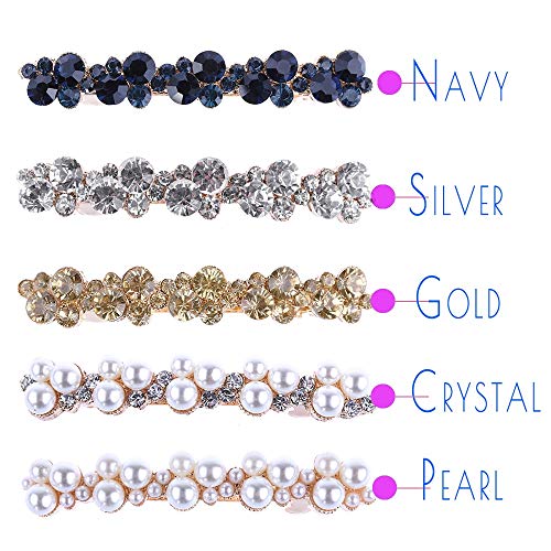 Bingo Point 1 Pcs Fashion Crystal Rhinestone Pearl Hairpins Girls Barrettes Hair Clip Clamp Jewelry Styling Tools Women Hair Accessories - Thumbnail 4