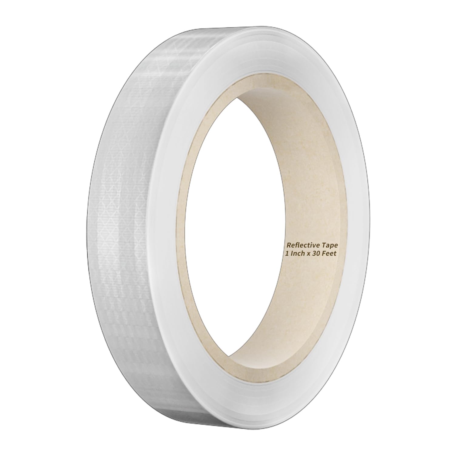 Photo 1 of Duccinp Reflective Tape, 1 Inch x 30 Feet - High Intensity - White Reflective Safety Tape Waterproof Conspicuity for Trailer Reflector Trucks Bikes Baby Strollers Helmets