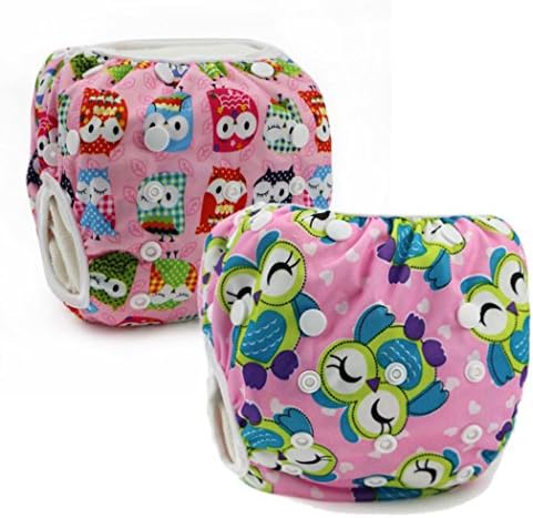 Samuyalove 2pcs Pack One Size Reuseable Washable Swim Diapers