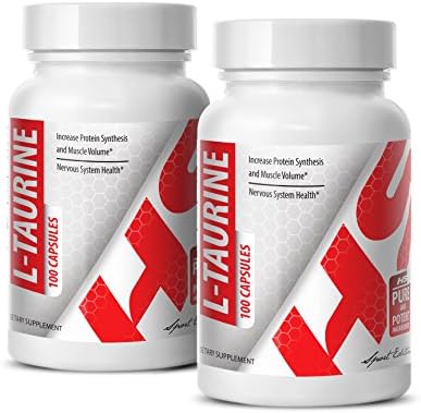 Muscle Growth Supplements - L-Taurine 500MG - Taurine mg - 2 Bottle (200 Capsules)
