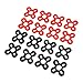 EUDAX 16 PCS Motor Spacer Shock Absorber Pads Damper Vibration Damping Washer Silicone Material for FPV Racing 22xx Series Brushless Motor 2203 2204 2205 2206 2208(Red&Black)