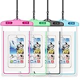 SENTLY Waterproof Case, New Type PVC Waterproof Phone Case, Universal Dry Bag for iPhone X/8/8 Plus/7/7 Plus/ Galaxy/ Google Pixel/ LG/ HTC (4-Pack)