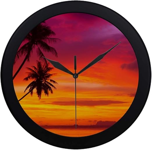 Amazon Com Modern Simple Nature Palm Trees Silhouette On Sunset