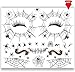 10 Packs Day of the Death Halloween Temporary Face Tattoos, Families Sugar Skull Black Skeleton Web Full Face Mask Tattoos for Party Favor Supplies