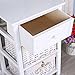 SUNCOO Retro White Shabby Chic Nightstand End Side Bedside Table w/Wicker Storage Wood