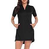 HDE Women's Short Sleeve Beach Coverup Dress with Hood UPF 50 Swim Cover Up
