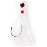 UMT Mylar Bucktail Fluke Ball Jighead for Saltwater Fishing 2oz, 3oz, 4oz - White - 6/0 Mustad Hook, 3D Eye &ndash; Flounder, Porgies, Sea Bass, Blackfish Tautog &amp; Bluefish