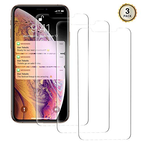 iPhone XR Screen Protector, 3 Pack, Clear iPhone XR Tempered Glass Screen Protector. 9H Hardness Supporting 3D Touch Best Glass