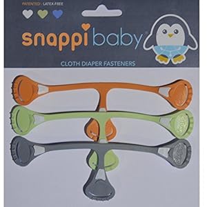 Snappi Cloth Diaper Fasteners – Replaces Diaper Pins – Use with Cloth Prefolds and Cloth Flatfolds 3 Count (Pack of 1)