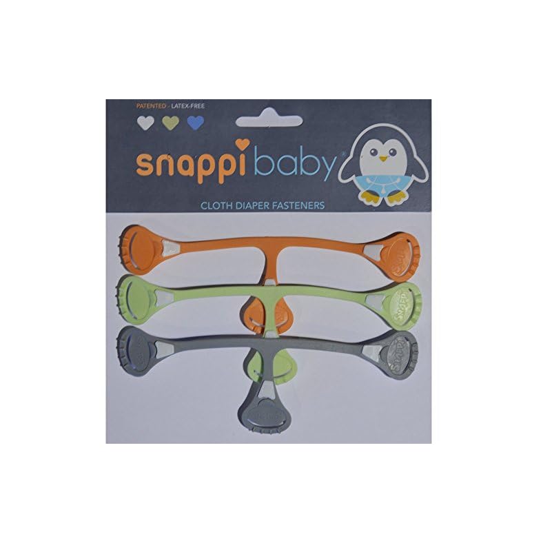 Snappi Cloth Diaper Fasteners – Replaces Diaper Pins – Use with Cloth Prefolds and Cloth Flatfolds 3 Count (Pack of 1)