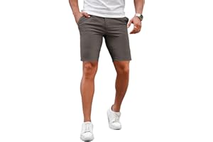 GINGTTO Mens Slim Fit Shorts 9" Inseam Stretch Chino Shorts