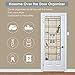 Hosome 2 Pack Over The Door Shoe Organizers with Adjustable Elastic Bands, Hanging Shoe Organizer with 12 Reinforced Mesh Pockets, 6 Large Mesh Storage Compartments, 8 Hooks, Beige, 59x22 inch