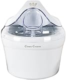 Ice Cream Maker- Also Makes Sorbet, Frozen Yogurt Dessert, 1 Quart Capacity Machine with Included Easy To Make Recipes by Classic Cuisine - White