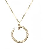 BUENAVO 18K Gold Plated Couple Necklace, Elegant Stud Design, Fashionable Valentine's Day Jewelry Gift, Elegant Gold Nail Necklace For Women Merge