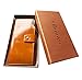 Obosoyo Women's RFID Blocking Large Capacity Luxury Wax Genuine Leather Wallet With Zipper Pocket Holder Organizer Ladies Purse Black