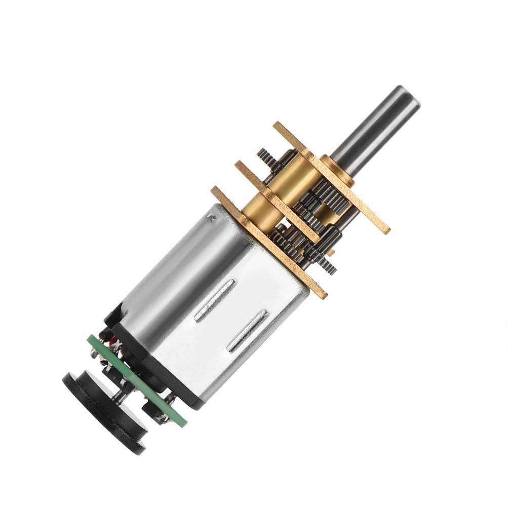 Hilitand DC 6V Gear Motor, 2W GBMQ-GM12BY20 Gear Motor, Electric Motor with Magnetic Coded Disc Hall Encoder(6V 70RPM)