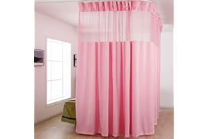 TTZ Hospital Curtain with Flat Hooks for Hospital Medical Clinic SPA Lab Cubicle Curtain Divider Privacy Screen (Color : Dark Pink, Size : 1*(12ft Wide x7ft Tall))