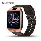 LEMFO IW09 Smart Watch Cell Phone Bluetooth WristWatch with Camera for Android (Gold)