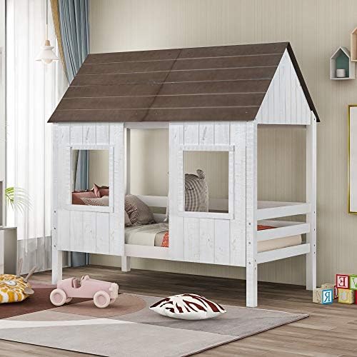 Merax Wooden Twin Bed Frames for Toddlers Kids Bed Frame Twin Size