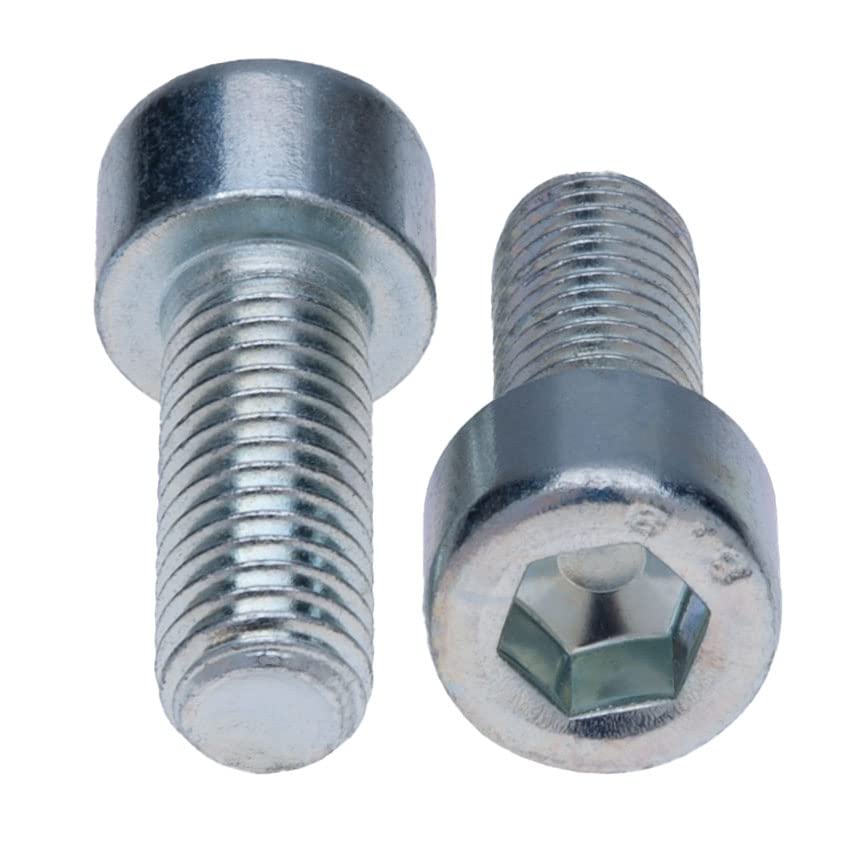 Cylinder Head Cap Screws M4 Strenght Sleel Class 8.8 (Pack of 50) Zinc Plated Hex Hexagon Allen Socket Bolts Thread Fasteners Cylindrical Heavy Duty According to DIN912 (4mm x 8mm)