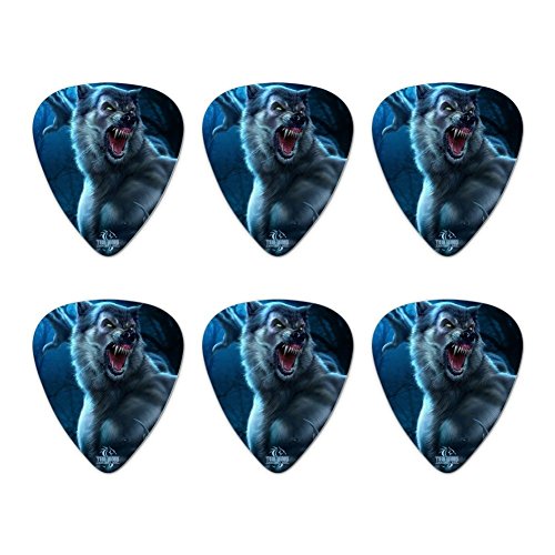 Crazy Scary Werewolf Monster Novelty Guitar Picks Medium Gauge - Set of 6