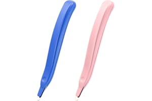 MIDELONG 2 PCS Professional Magnetic Staple Remover Puller Staples Remover Staple Removal Tool for School Office Home(Blue, Pink)