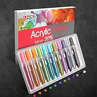 ZSCM 12 Colors Paint Pens Acrylic Markers Set, Water Based Permanent Paint Pen for Rock Painting, Glass, Ceramic, Wood, DIY Painting (12 Colors)