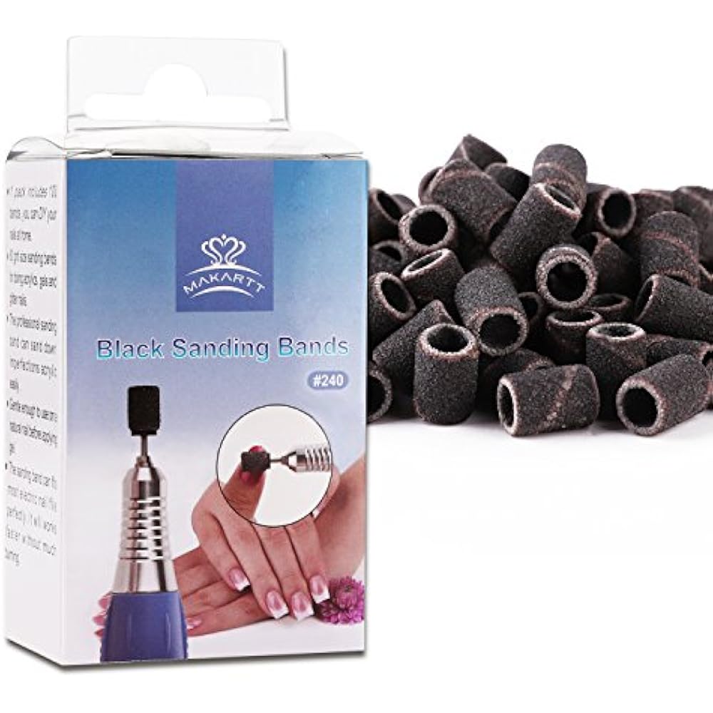 Makartt 240 Fine Sanding Bands Dremel Nail Drill 100Pcs For Acrylic