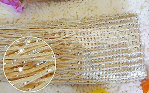 AMSS 2 Panels Glitter Tassel String Curtain Panel Door Window Room Divider 1m Width 2m Drop 9 Colours (Yellow)