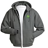 John Deere Thermal Lined Charcoal Full Zip Hoodie