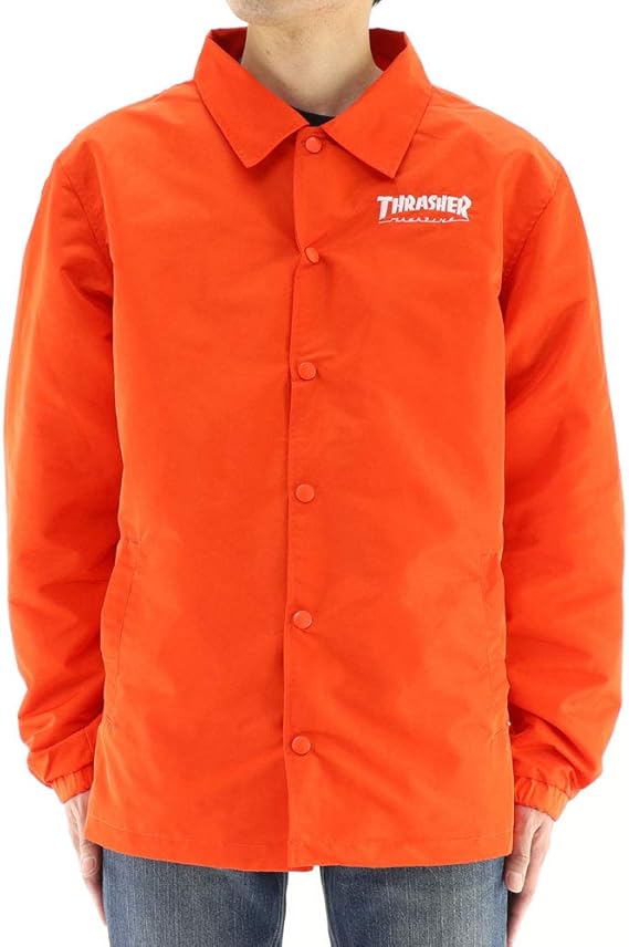 Amazon スラッシャー Thrasher Th5150 コーチジャケット メンズジャケット バックプリント オレンジ コート ジャケット 通販