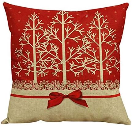 LEvifun Merry Christmas Pillow Case Xmas 18 x 18 Cushion Cover Cute Elk Rabbit Angel Merry Chritmas Home Decor Design Throw Pillow Cover Pillow Case 18 x 18 Inch Flax Cotton Linen for Sofa (Z14)