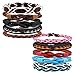 Jusnova 6-10Pcs Braided Leather Bracelets for Men Women Wooden Bead Cuff Bracelet Adjustable