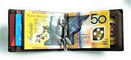 Rustygear Mens Wallet Genuine Leather Wallet Slimline With Rfid Protection Moneyclip - 