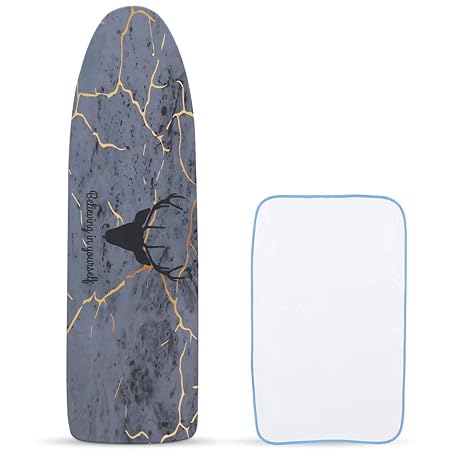 Fnova Bügelbrettbezug, Bügeltischbezug, Bügeltuch Bügeltisch-Bezug 100% Baumwolle für schnelles Bügeln|Bügelflächen|Dampfbüge