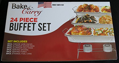 Bake And Carry Disposable Buffet Sets/Chafing Dishes/Food warmers. Different Sizes available. (24 Piece Buffet Set)