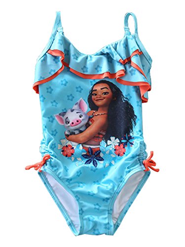 Wengift Moana One-Piece Girls' Princess Swimsuit Sling Swimwear