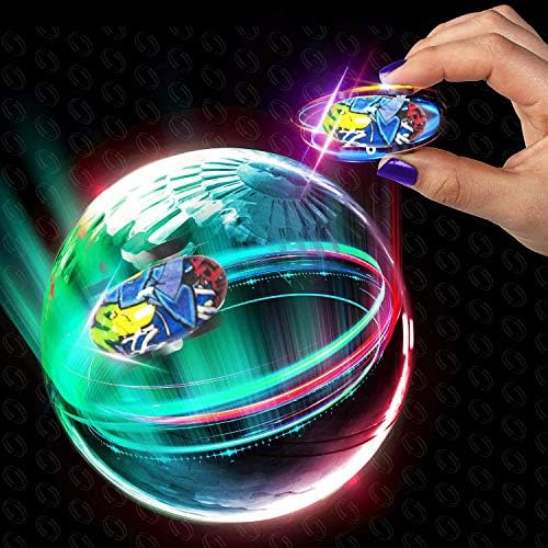 Alagoo Micro Racers Car Toy, Mini High Speed Car Toy Stunt RC Car 360° Rotating Climber Cars with LED Light Up Glow in The Dark Cars with Ball Spinner and Keychain Gift for Kids (Colorful)