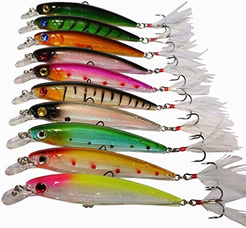 Lurehunter Fishing Diving Lures Bass Minnow Crankbaits with Treble Hooks Life-Like Swimming Trout Fishing Equipment