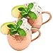 MEKBOK Moscow Mule Copper Cup-2 cups (16 ounces) The best hammered barrel for cocktails and cold drinks-A stylish gift for those who like parties and handmade