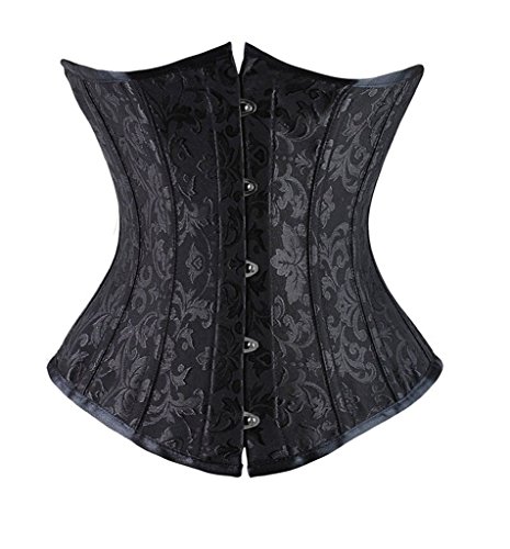 Senchanting brocade 24pcs steel boned underbust waist t…
