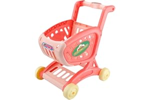 Totority Grocery Cart Mini Shopping Trolley Toy Miniature Supermarket Handcart Model Utility Cart Storage Toy Pretend Play Set for Kids Girls Office Home Decor Mini Stuff