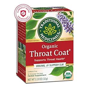 Traditional Medicinals Organic Throat Coat Seasonal Tea, 16 Tea Bags&nbsp;(Pack of 6)