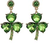 St. Patrick'S Day Earrings for Women Shamrock Green Dangle Earrings St Patricks Day Earrings Four Leaf Clover Dangle Earrings St Patricks Day Accessories Jewelry