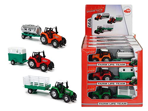 Dickie Toys 203733001 Farm Life Team, Traktor mit Anhänger, Bauernhof Spielzeug, Spieltraktor, Gespann wahlweise mit… – Bild 6