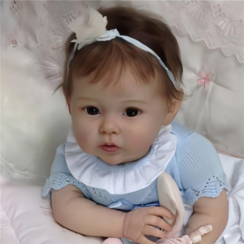 ZIYIUI 19-inch Reborn Baby Doll Girl Soft Cotton Body Handmade Doll Lifelike Newborn Babies Perfect Toy Gift for Boy Girl