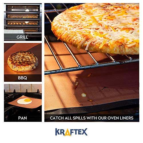 Kraftex Copper Grill Mats 4 Large Pack. Copper Grill Mats Non Stick for