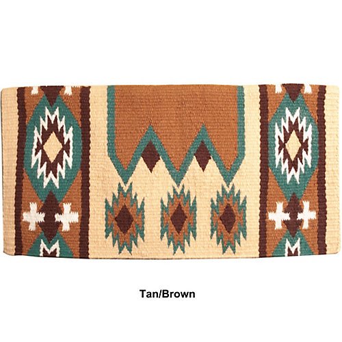 Mustang NZ Wool Laredo Saddle Blanket Navajo saddle blanket crafted from premium 100% New Zealand Wool. Features: Custom Cross Design Quality Workmanship Item Specifications: Material: 100% New Zealand wool Size: 34"L x 36"W Weight: Approximately 4 lbs.