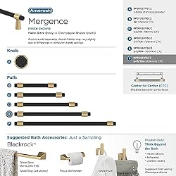 Amerock | Cabinet Pull | Matte Black/Champagne